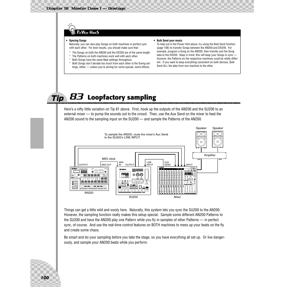 Tip 83 loopfactory sampling, Tip 83, Loopfactory sampling | Yamaha AN200 User Manual | Page 100 / 147