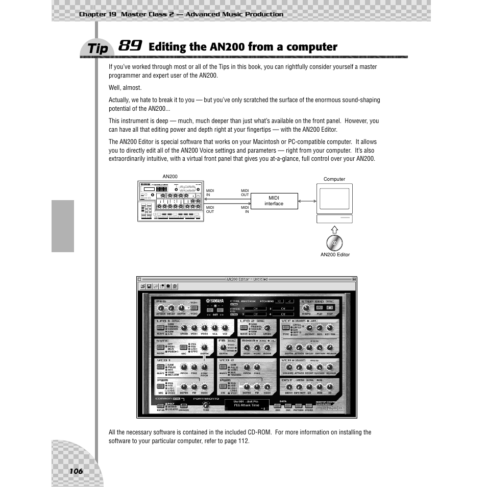 Tip 89 editing the an200 from a computer, Tip 89, Editing the an200 from a computer | Yamaha AN200 User Manual | Page 106 / 147