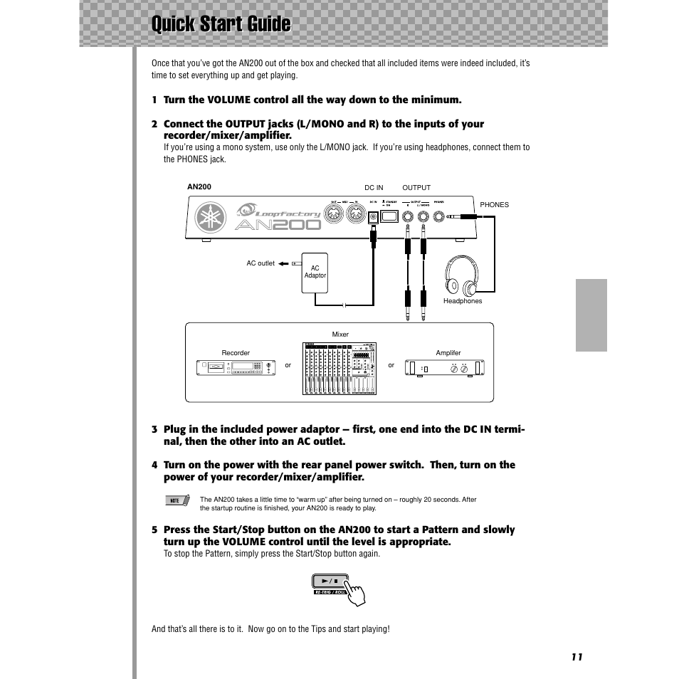 Quick start guide | Yamaha AN200 User Manual | Page 11 / 147