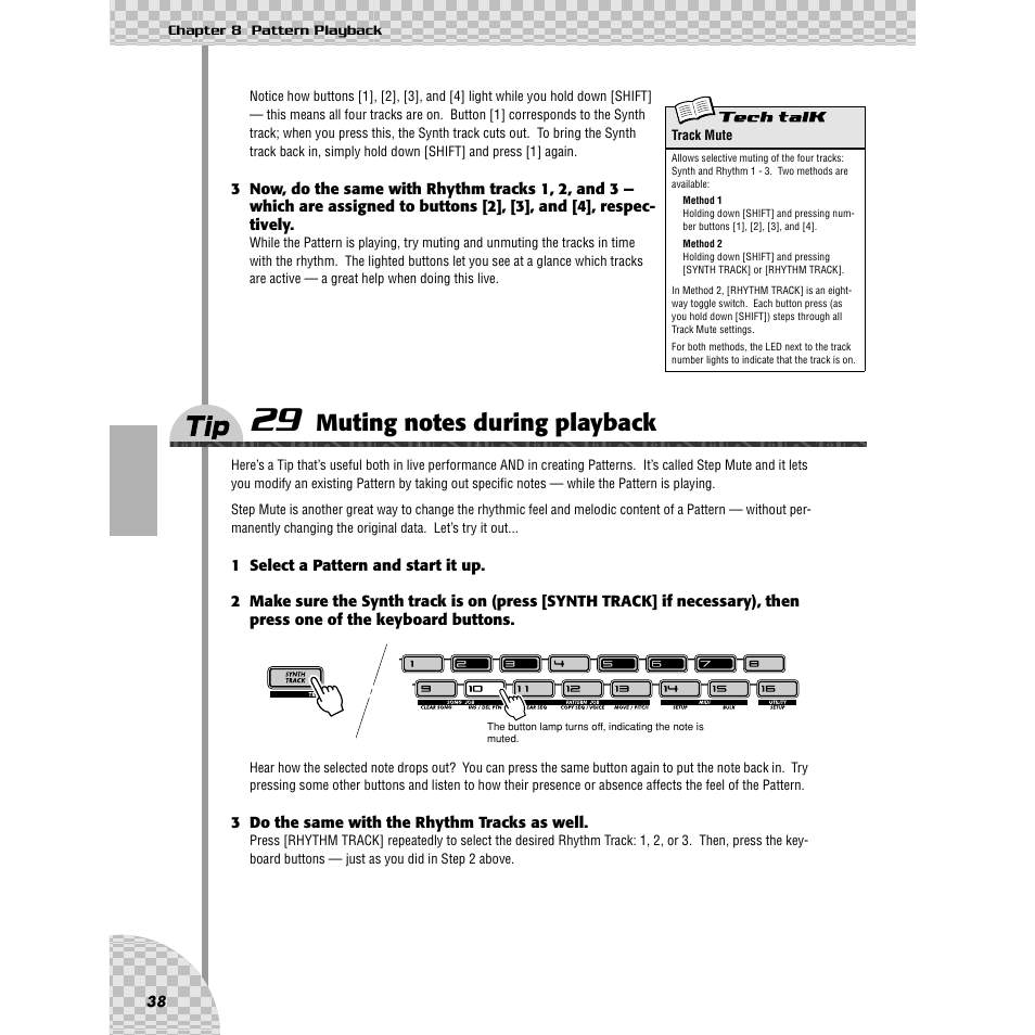 Tip 29 muting notes during playback, Tip 29, Muting notes during playback | Ips 29, 58, 59 | Yamaha AN200 User Manual | Page 38 / 147