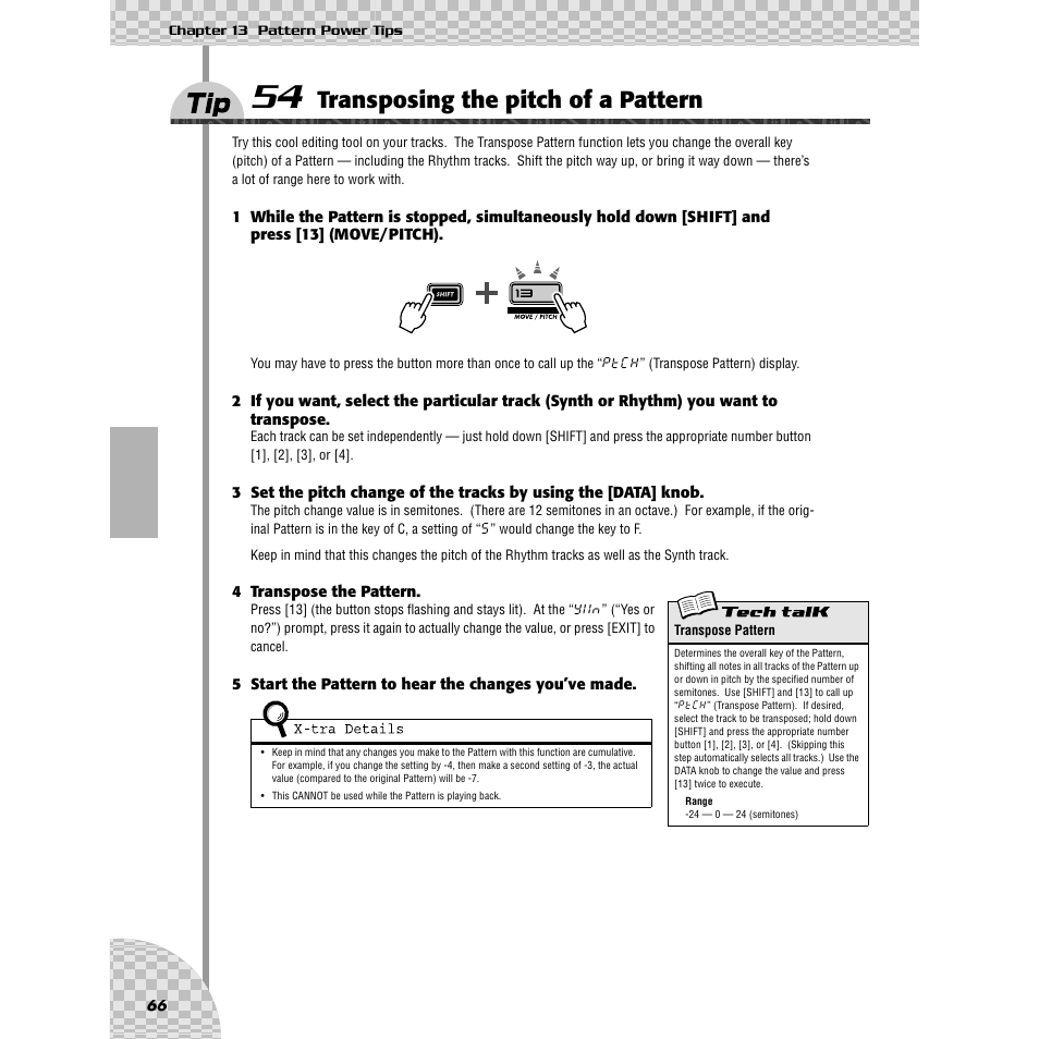 Tip 54 transposing the pitch of a pattern, Tip 54, Transposing the pitch of a pattern | Yamaha AN200 User Manual | Page 66 / 147