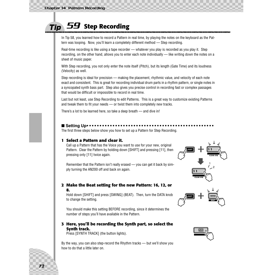 Tip 59 step recording, Tip 59, Step recording | Yamaha AN200 User Manual | Page 72 / 147