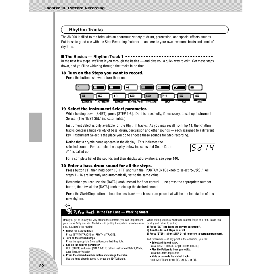 Rhythm tracks | Yamaha AN200 User Manual | Page 76 / 147