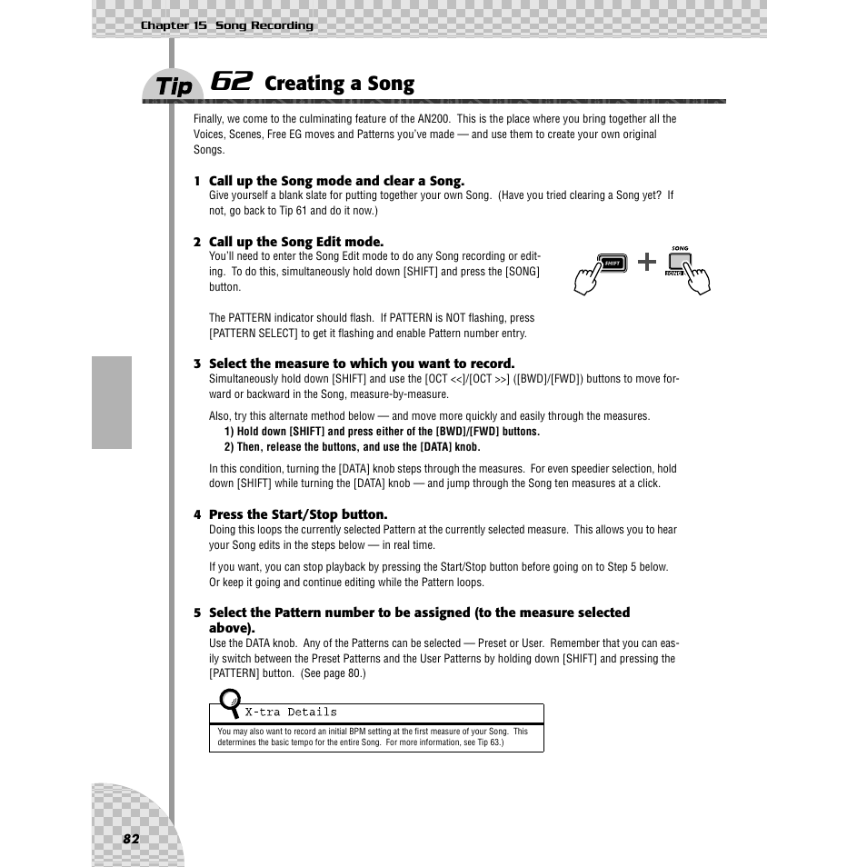 Tip 62 creating a song, Tip 62, Creating a song | Yamaha AN200 User Manual | Page 82 / 147