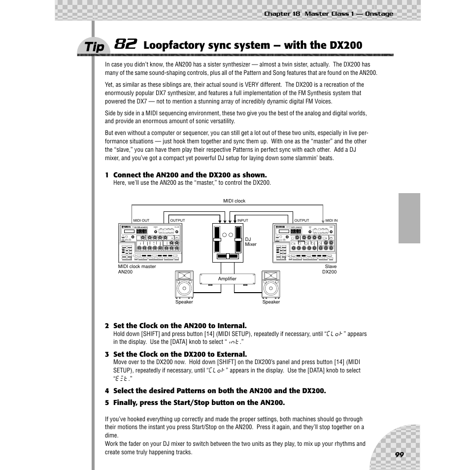 Tip 82 loopfactory sync system — with the dx200, Tip 82, Loopfactory sync system — with the dx200 | Yamaha AN200 User Manual | Page 99 / 147