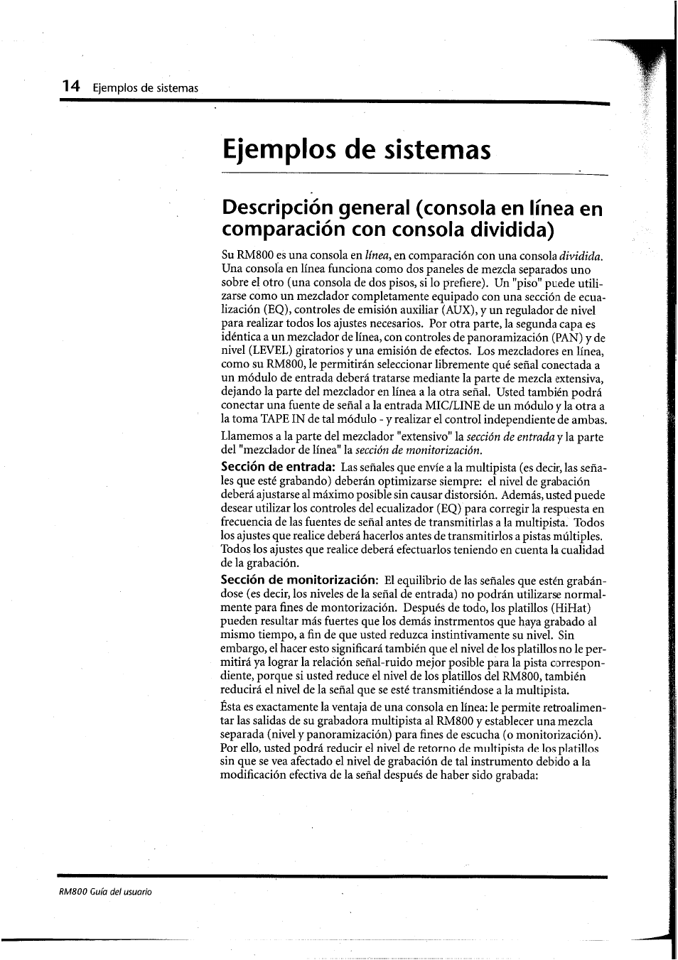 Ejemplos de sistemas | Yamaha RM800 User Manual | Page 137 / 163