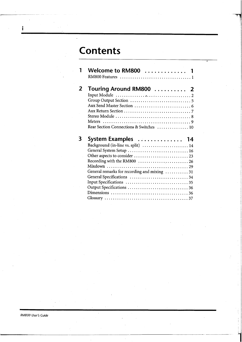 Yamaha RM800 User Manual | Page 3 / 163