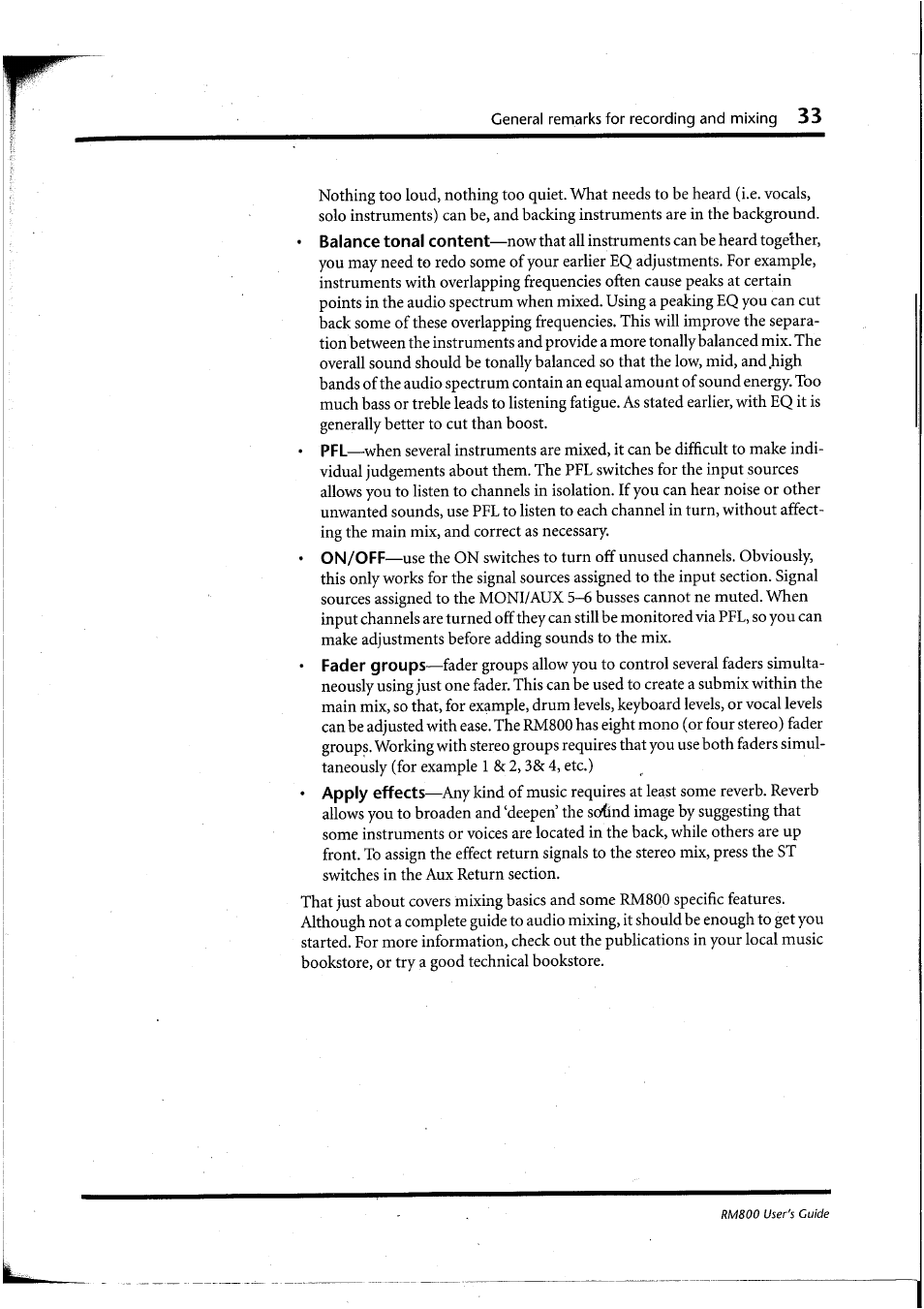 Yamaha RM800 User Manual | Page 36 / 163