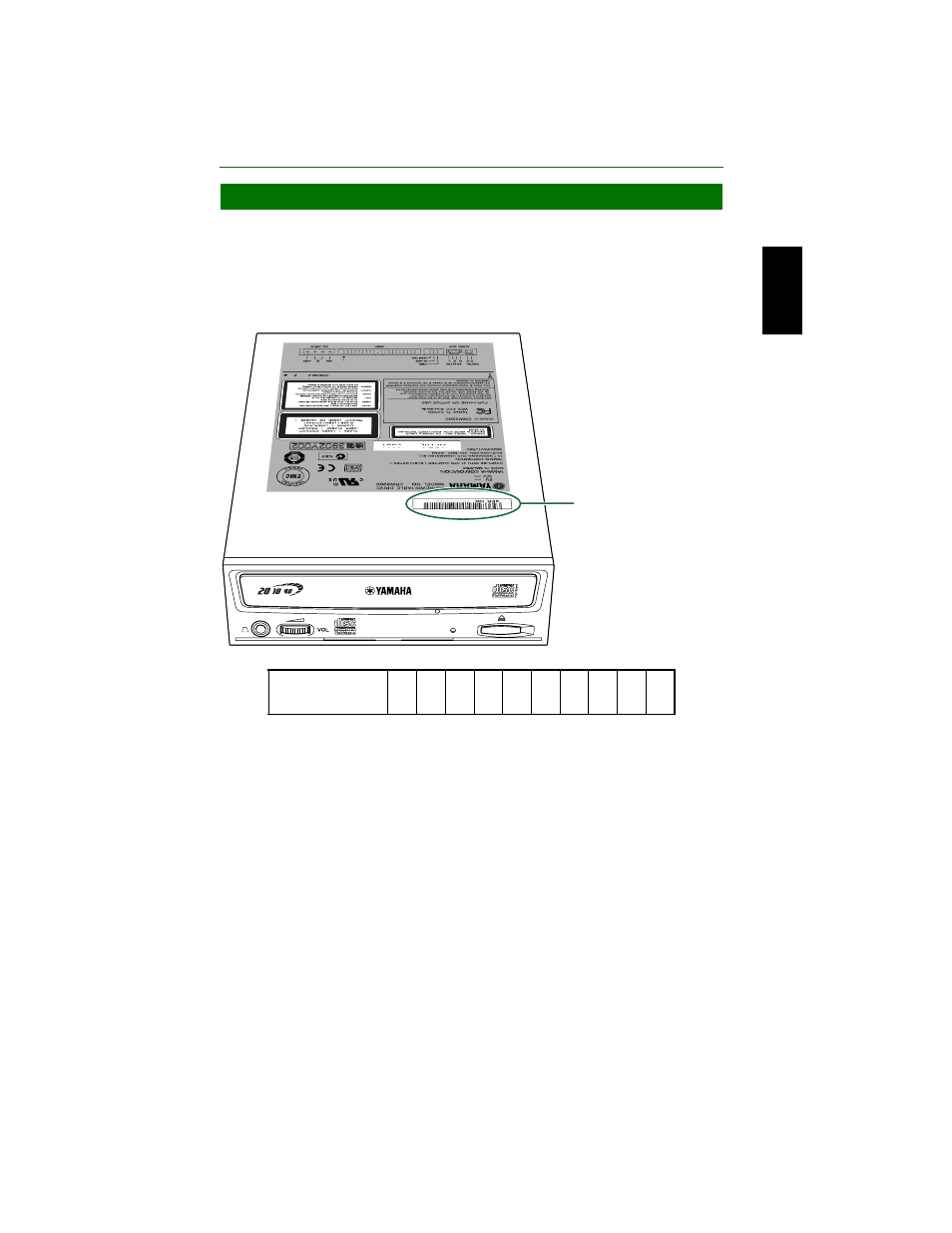 Serial number | Yamaha CD Recordable/Rewritable Drive CRW2200S User Manual | Page 16 / 75