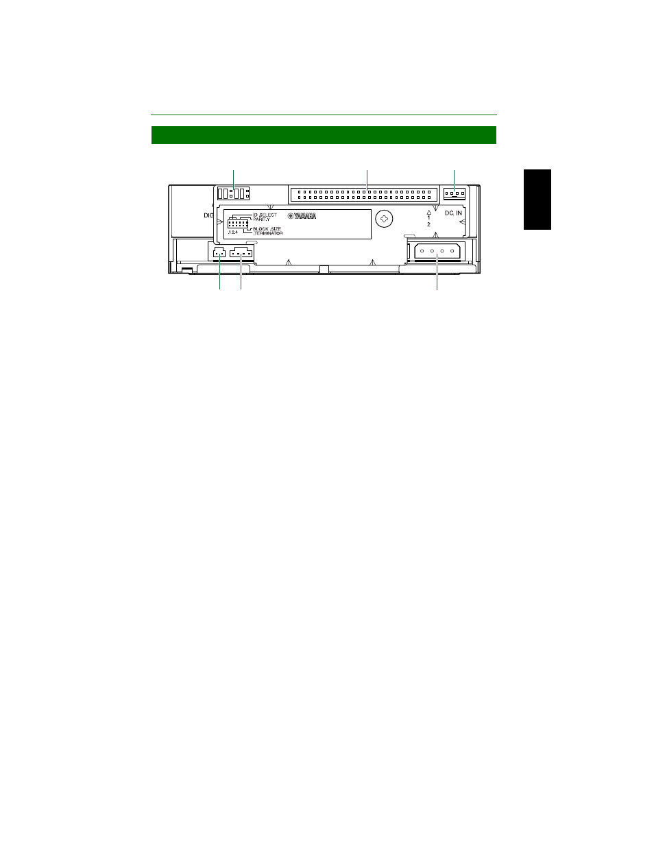 Rear panel (with the scsi convertor) | Yamaha CD Recordable/Rewritable Drive CRW2200S User Manual | Page 18 / 75