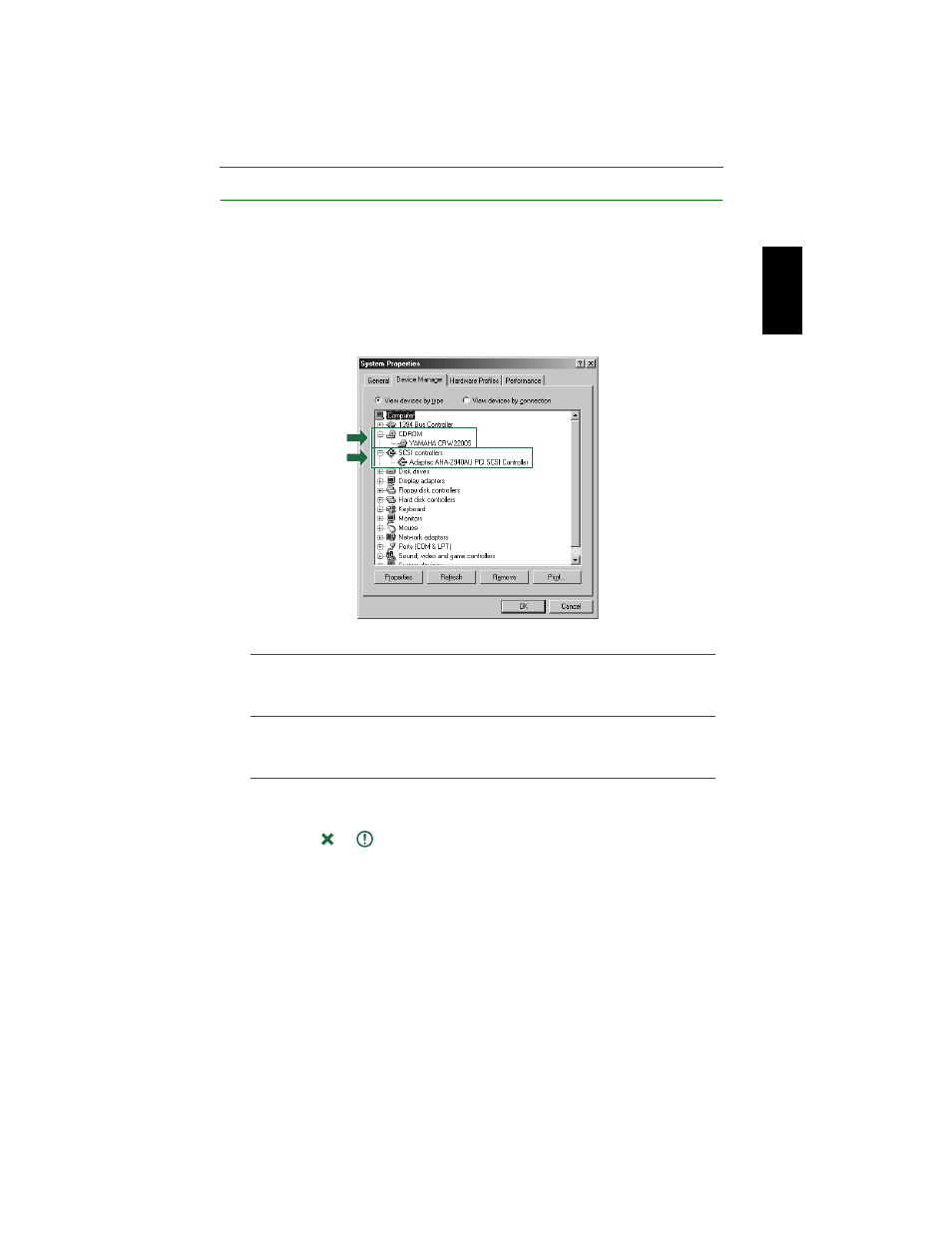 P. 30, P. 30), Configuring for the operating system | Yamaha CD Recordable/Rewritable Drive CRW2200S User Manual | Page 38 / 75