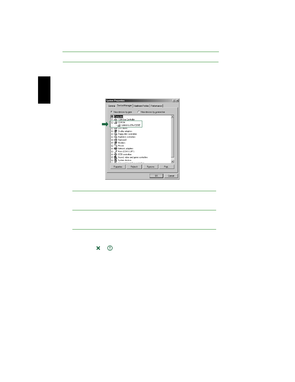 P. 47, P. 47), Configuring for the operating system | Yamaha CD Recordable/Rewritable Drive CRW2200S User Manual | Page 55 / 75