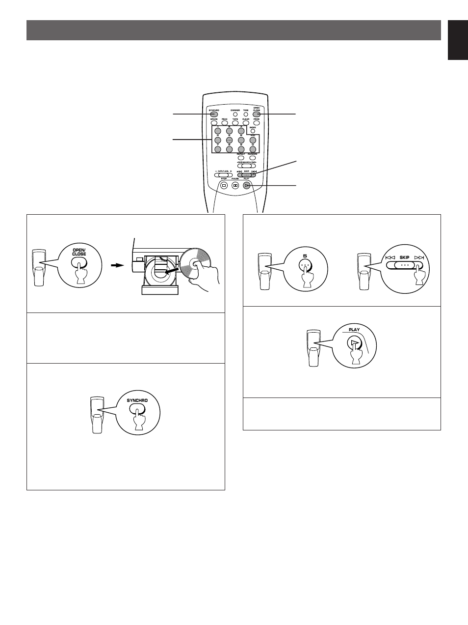 Cd synchronized recording, English | Yamaha CDX-490 User Manual | Page 19 / 23