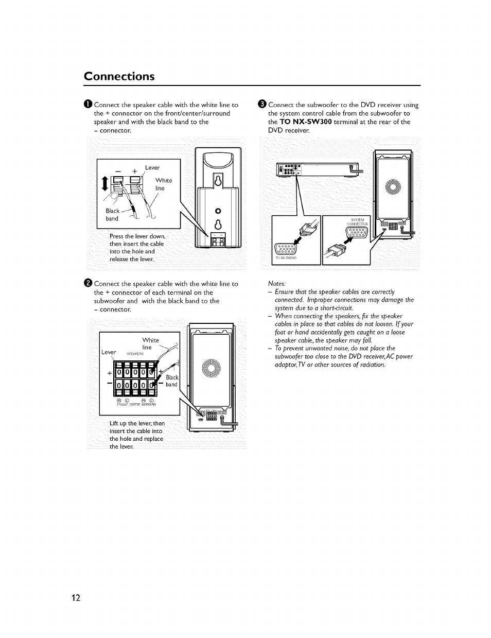 Connections | Yamaha CINEMASTATION NX-C300 User Manual | Page 16 / 53