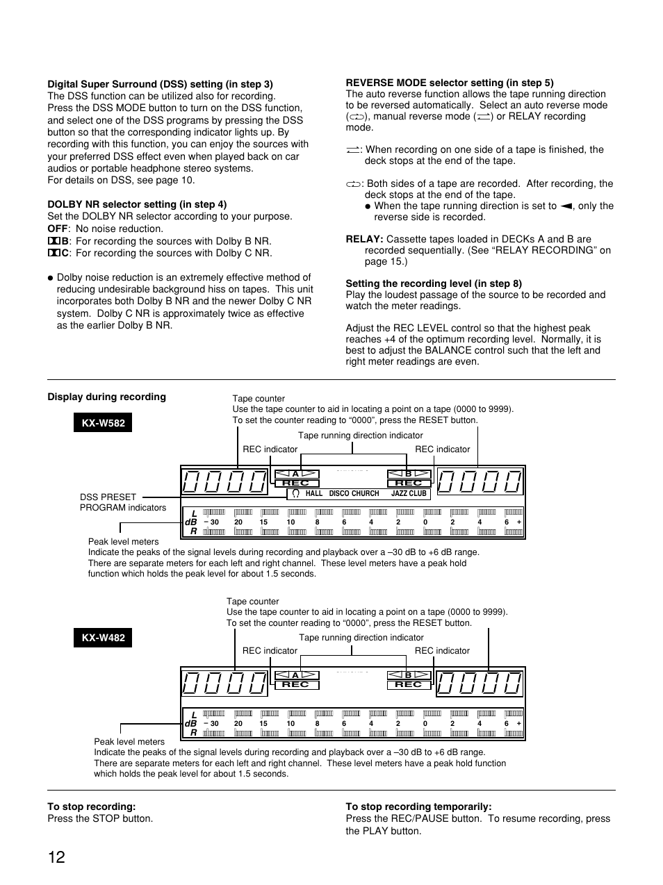 Yamaha KX W482 User Manual | Page 12 / 20