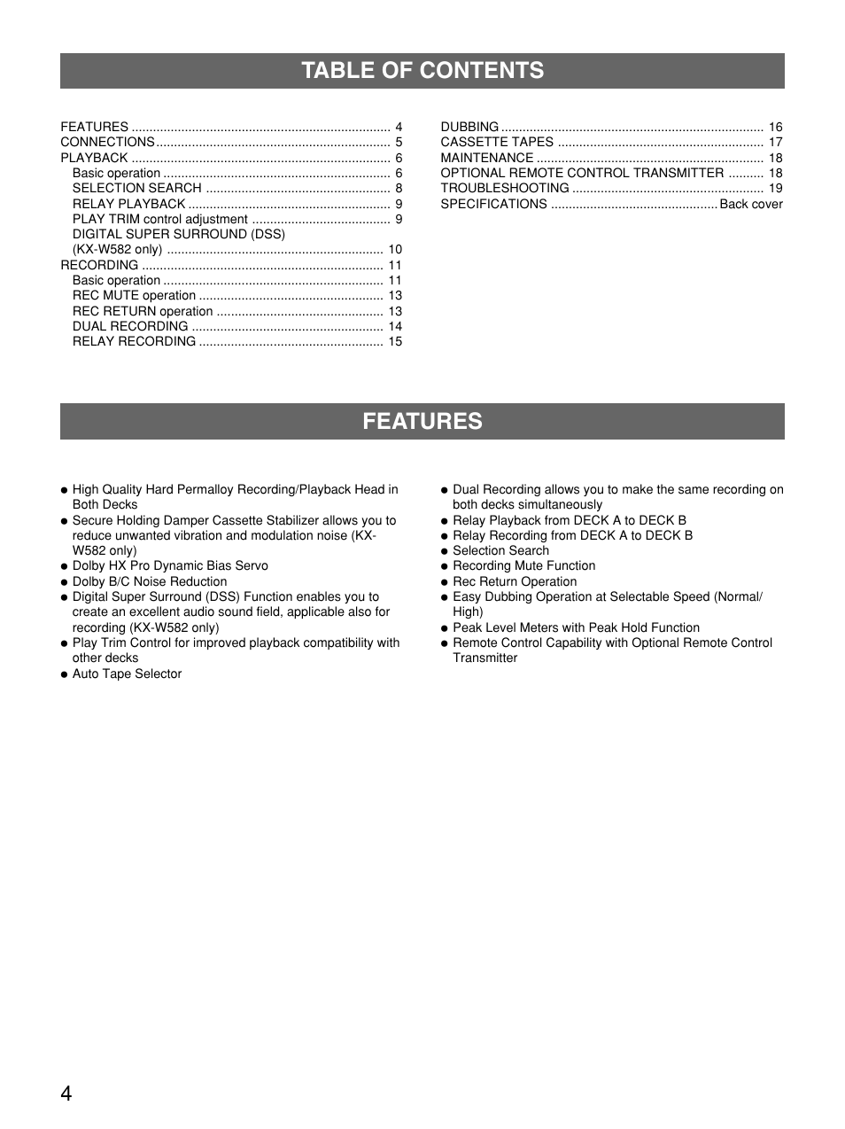 Yamaha KX W482 User Manual | Page 4 / 20
