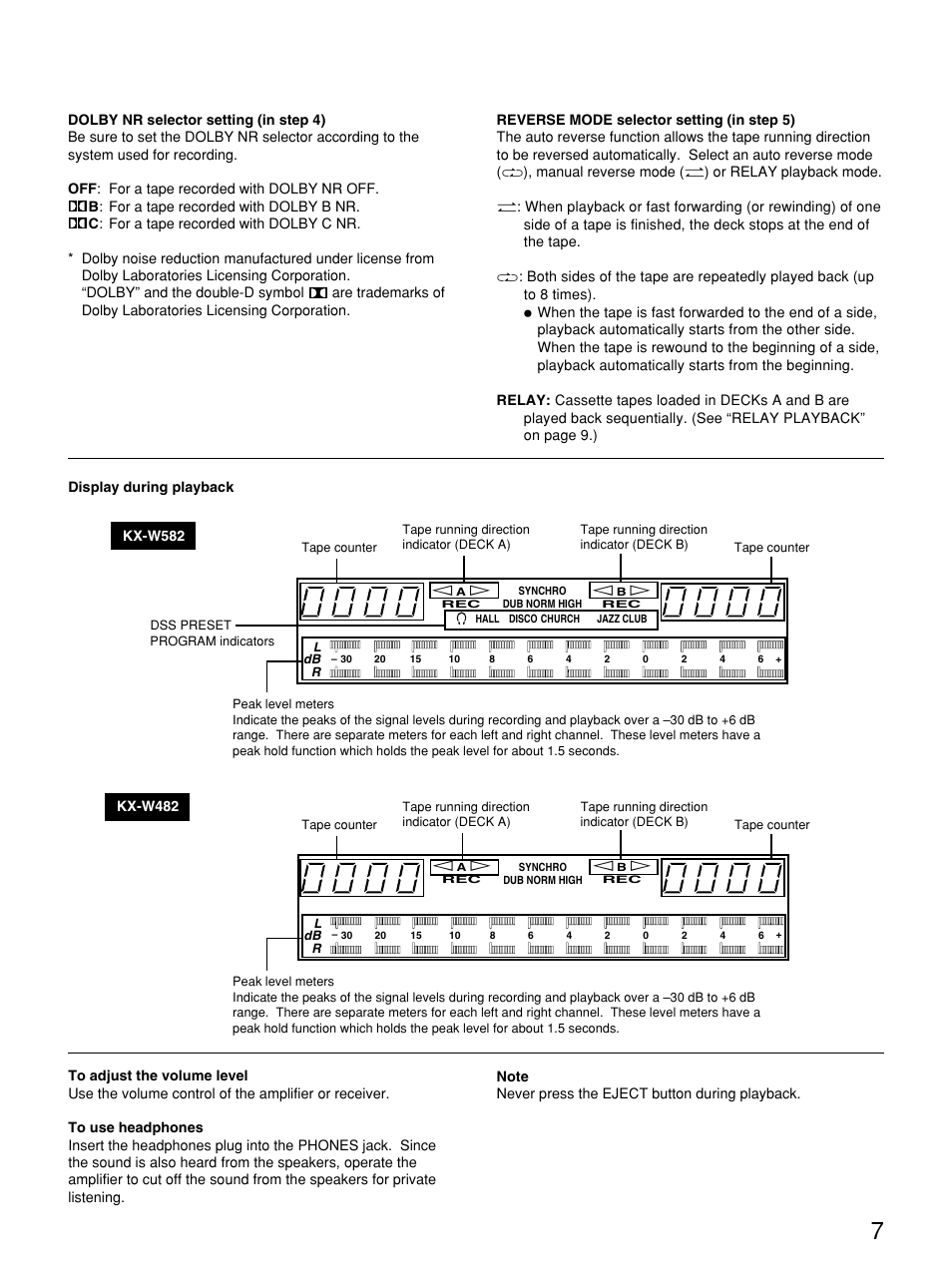 Yamaha KX W482 User Manual | Page 7 / 20