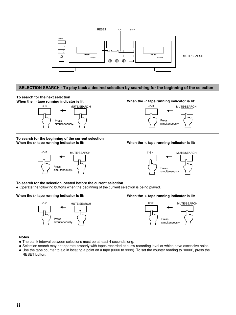 Selection search | Yamaha KX W482 User Manual | Page 8 / 20