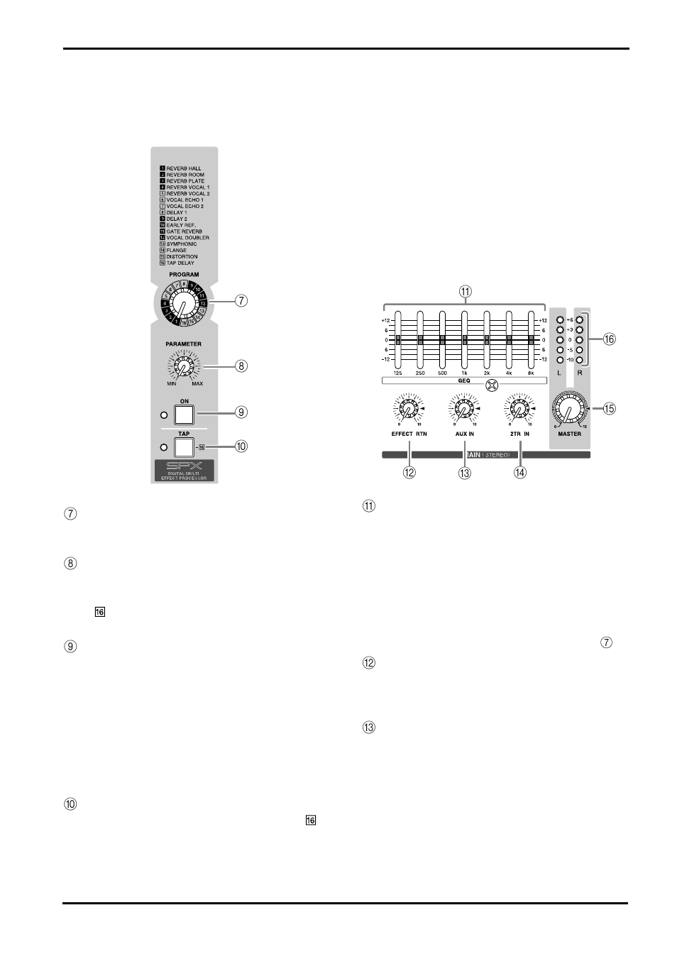 N digital effect section, N main section | Yamaha EMX68s User Manual | Page 13 / 34