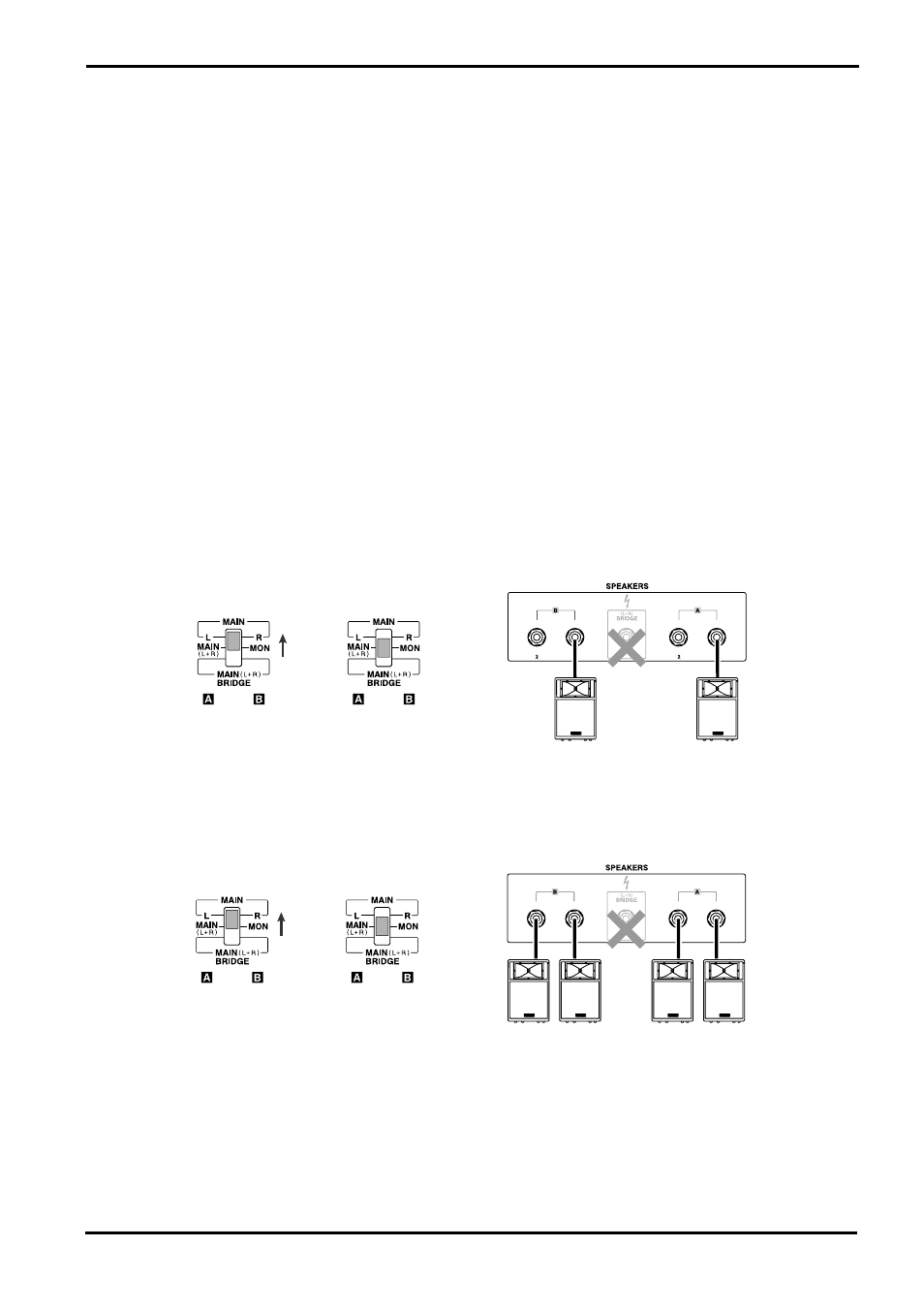 Connections, N connecting main speakers, Connecting main speakers | Yamaha EMX68s User Manual | Page 19 / 34