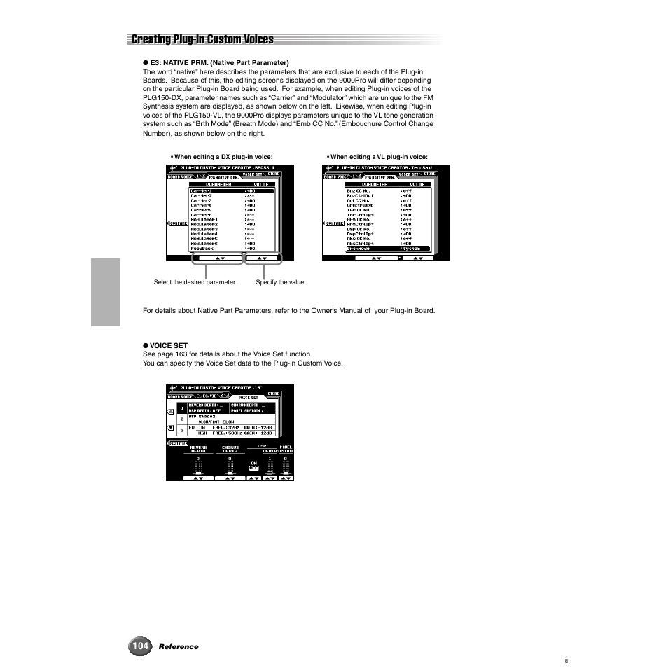 Creating plug-in custom voices | Yamaha 9000 Pro User Manual | Page 104 / 250