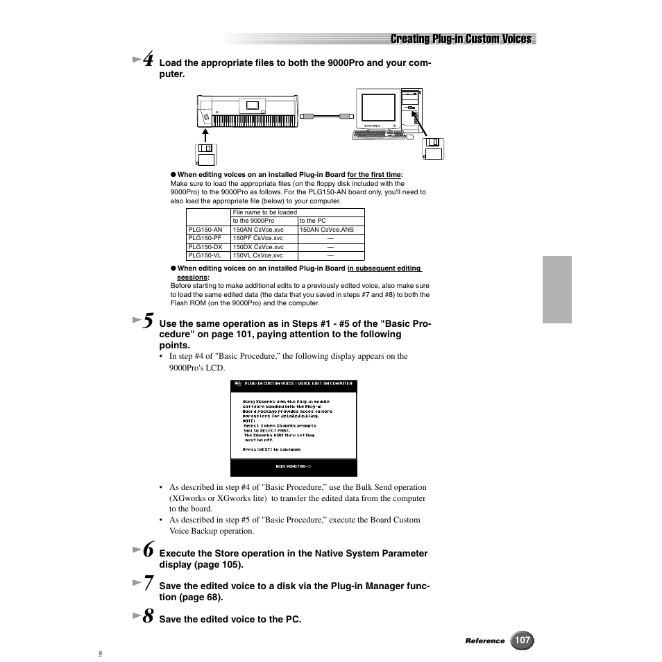 Creating plug-in custom voices | Yamaha 9000 Pro User Manual | Page 107 / 250