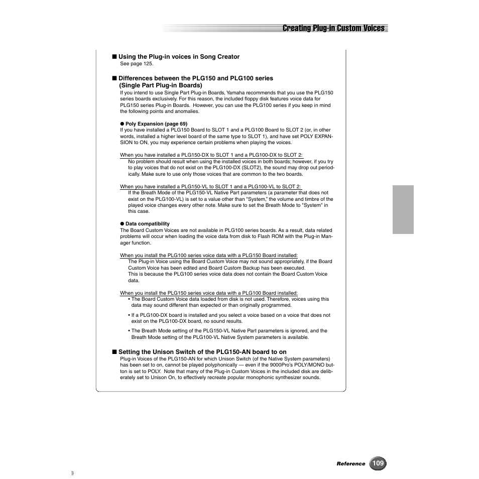Creating plug-in custom voices | Yamaha 9000 Pro User Manual | Page 109 / 250