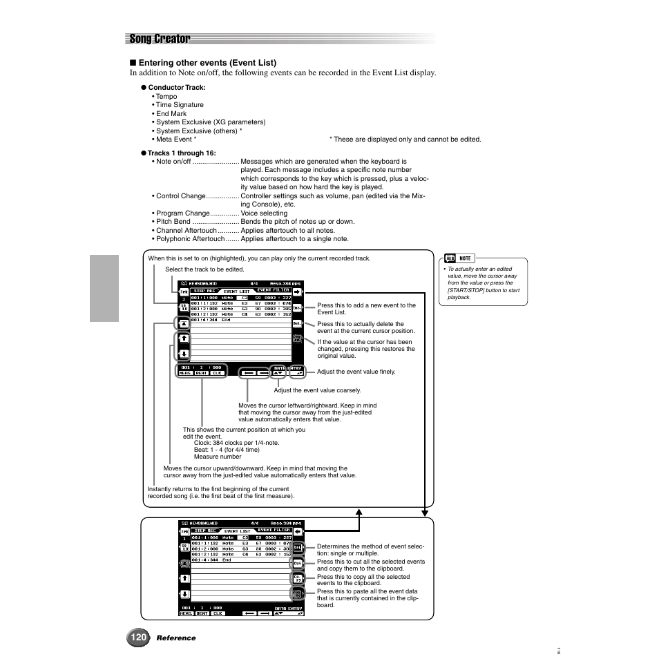 Song creator | Yamaha 9000 Pro User Manual | Page 120 / 250