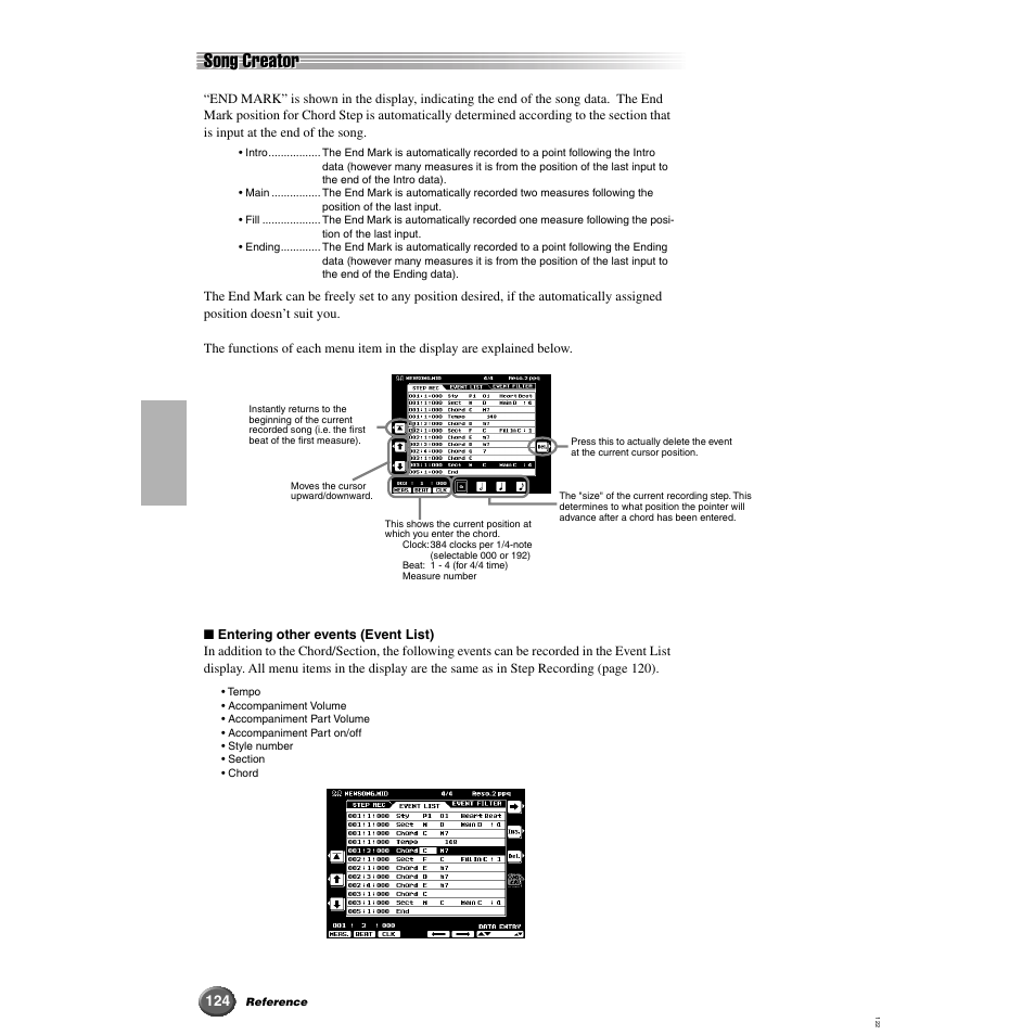 Song creator | Yamaha 9000 Pro User Manual | Page 124 / 250