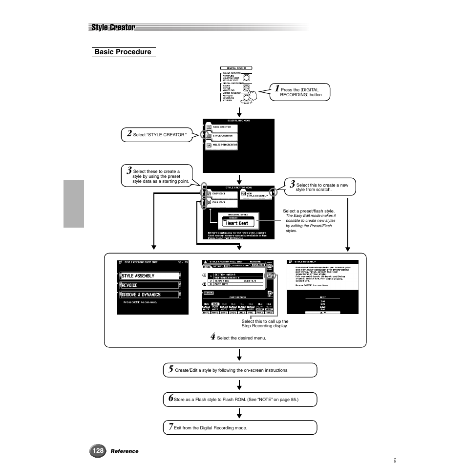 Style creator | Yamaha 9000 Pro User Manual | Page 128 / 250