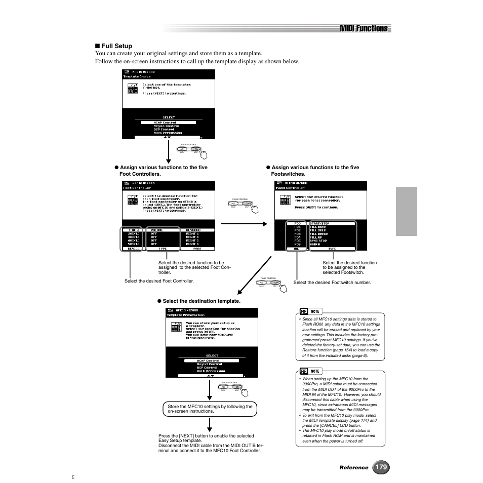 Midi functions | Yamaha 9000 Pro User Manual | Page 179 / 250