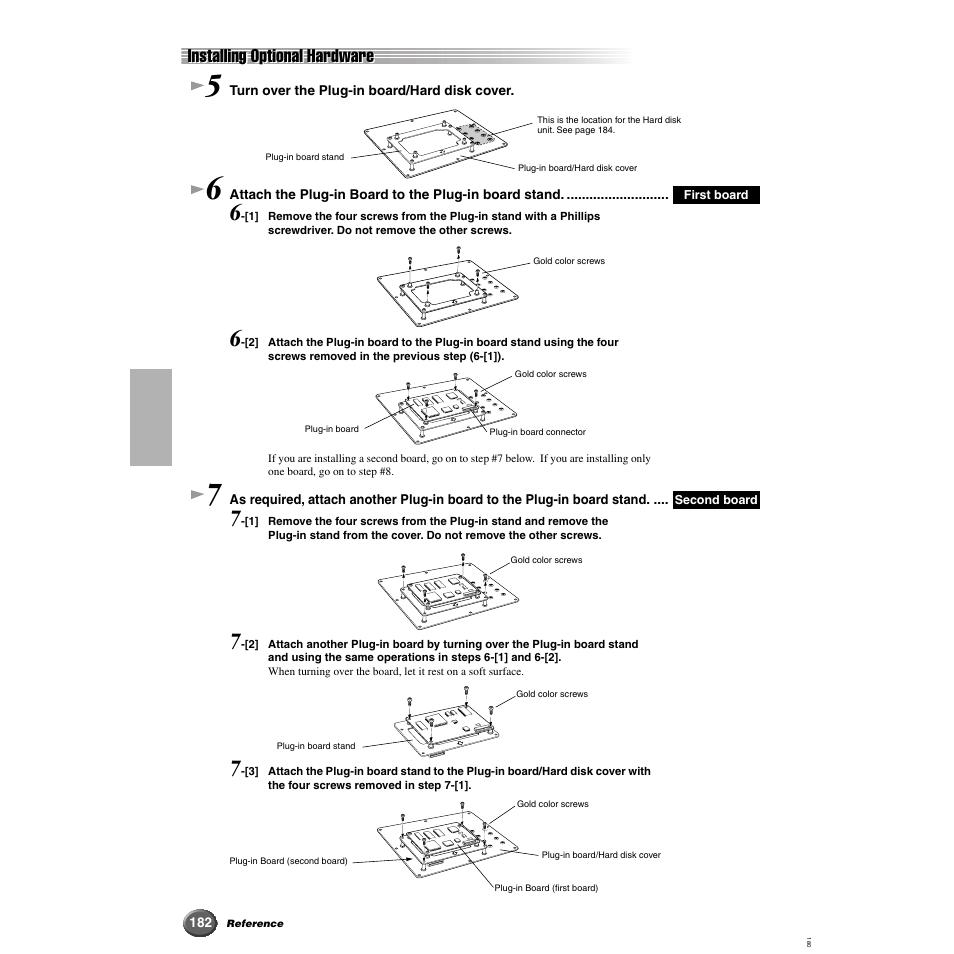 Installing optional hardware | Yamaha 9000 Pro User Manual | Page 182 / 250