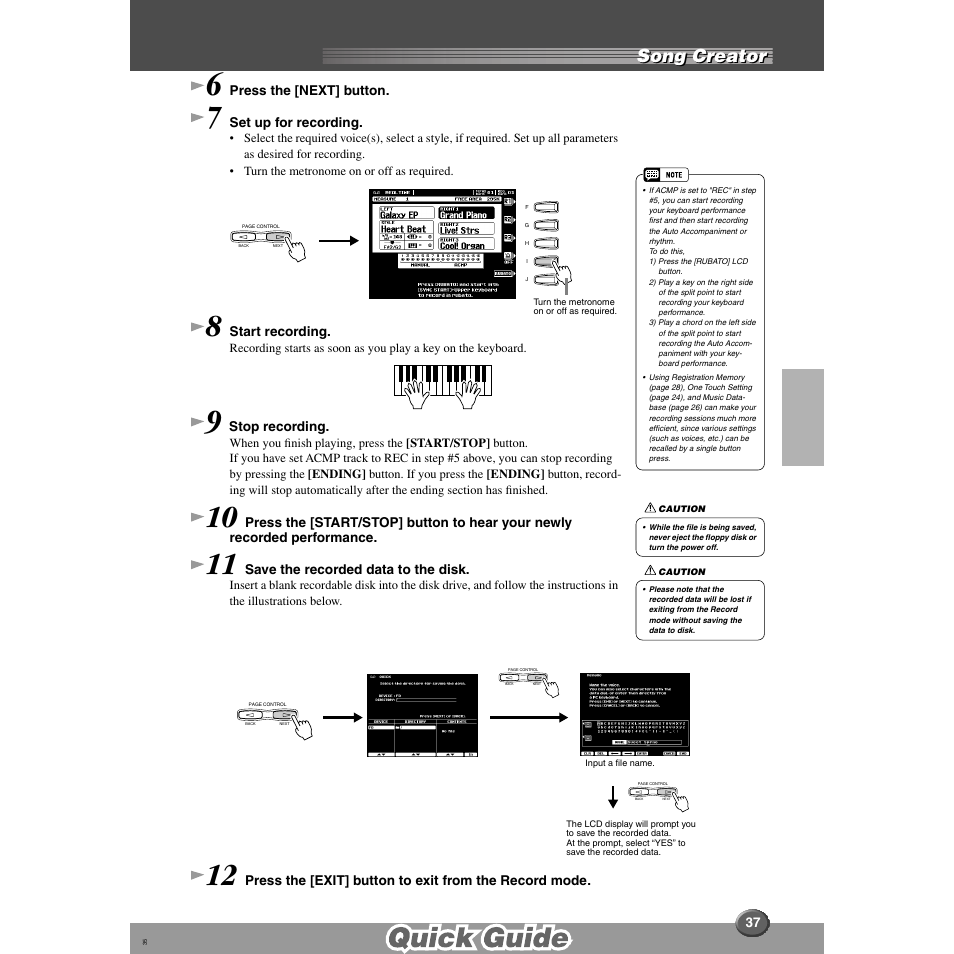 Song creator | Yamaha 9000 Pro User Manual | Page 37 / 250