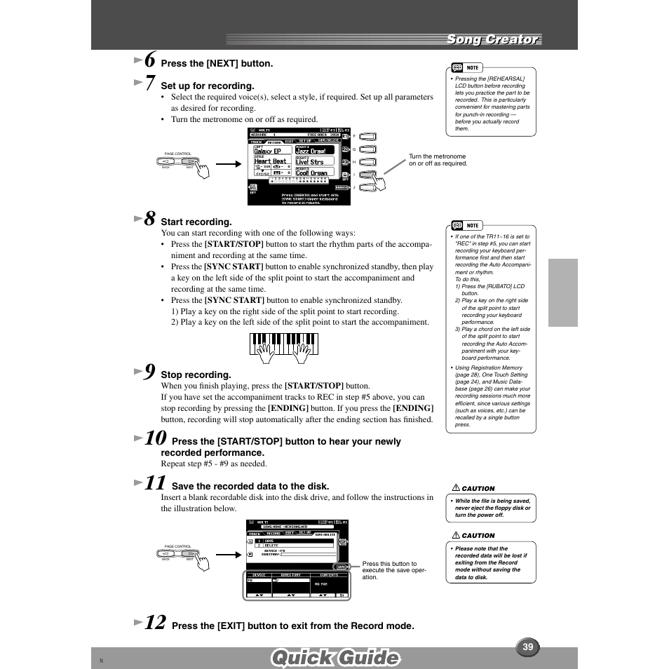 Song creator | Yamaha 9000 Pro User Manual | Page 39 / 250