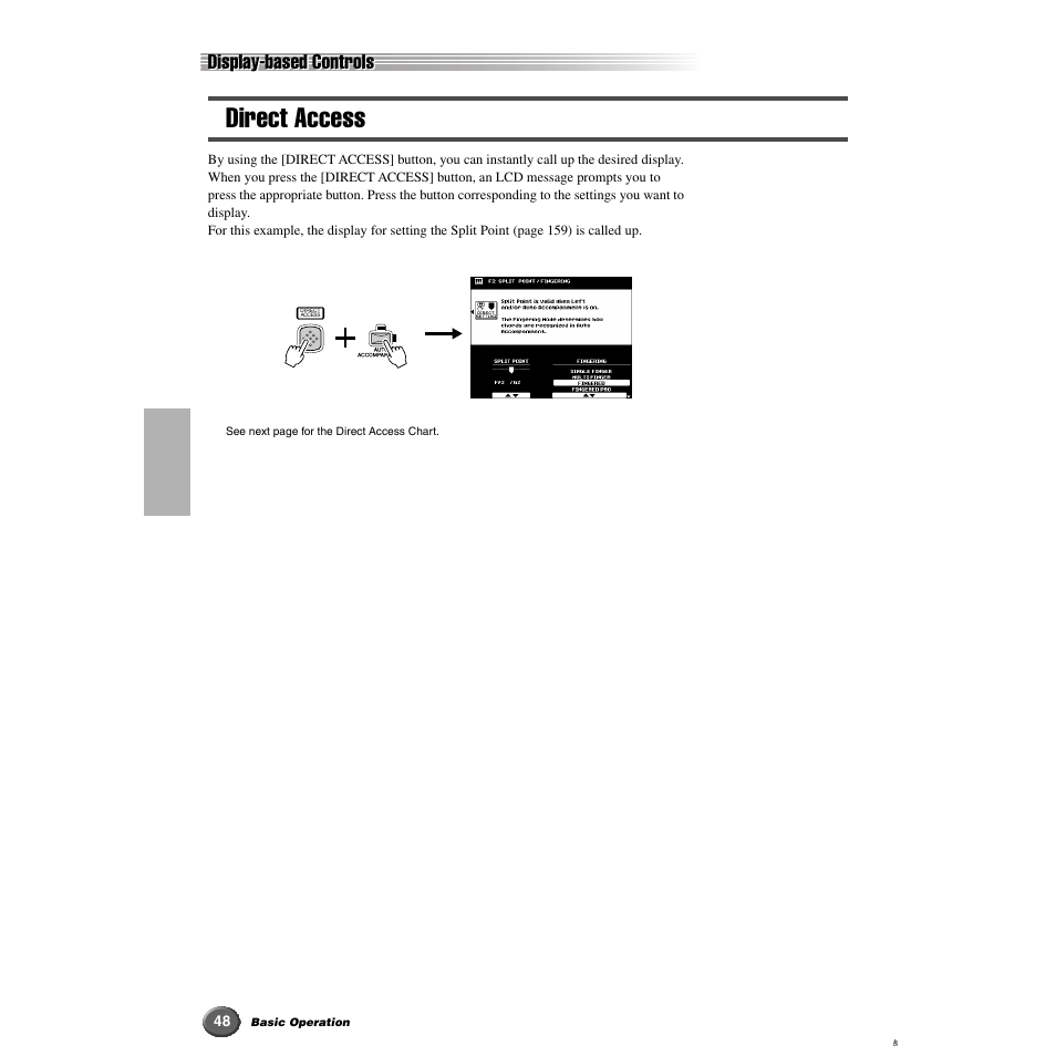 Direct access, Display-based controls | Yamaha 9000 Pro User Manual | Page 48 / 250