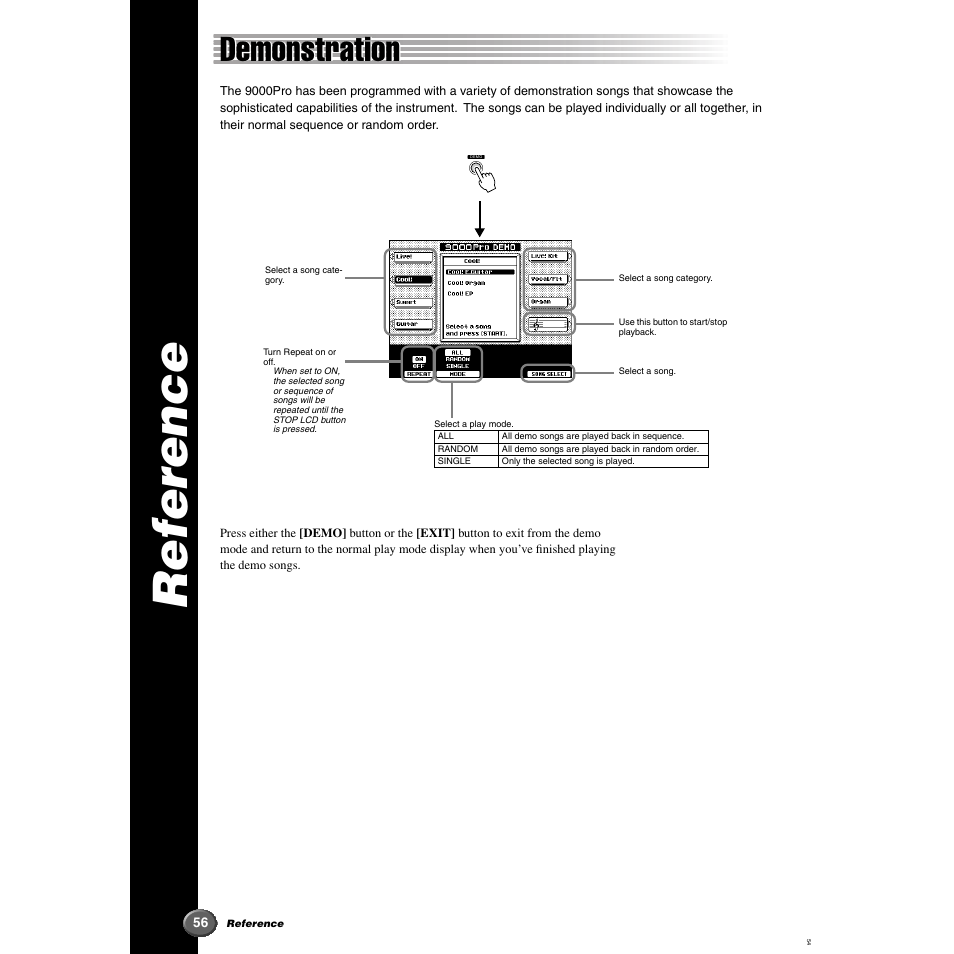 Reference, Demonstration, Refer ence | Yamaha 9000 Pro User Manual | Page 56 / 250