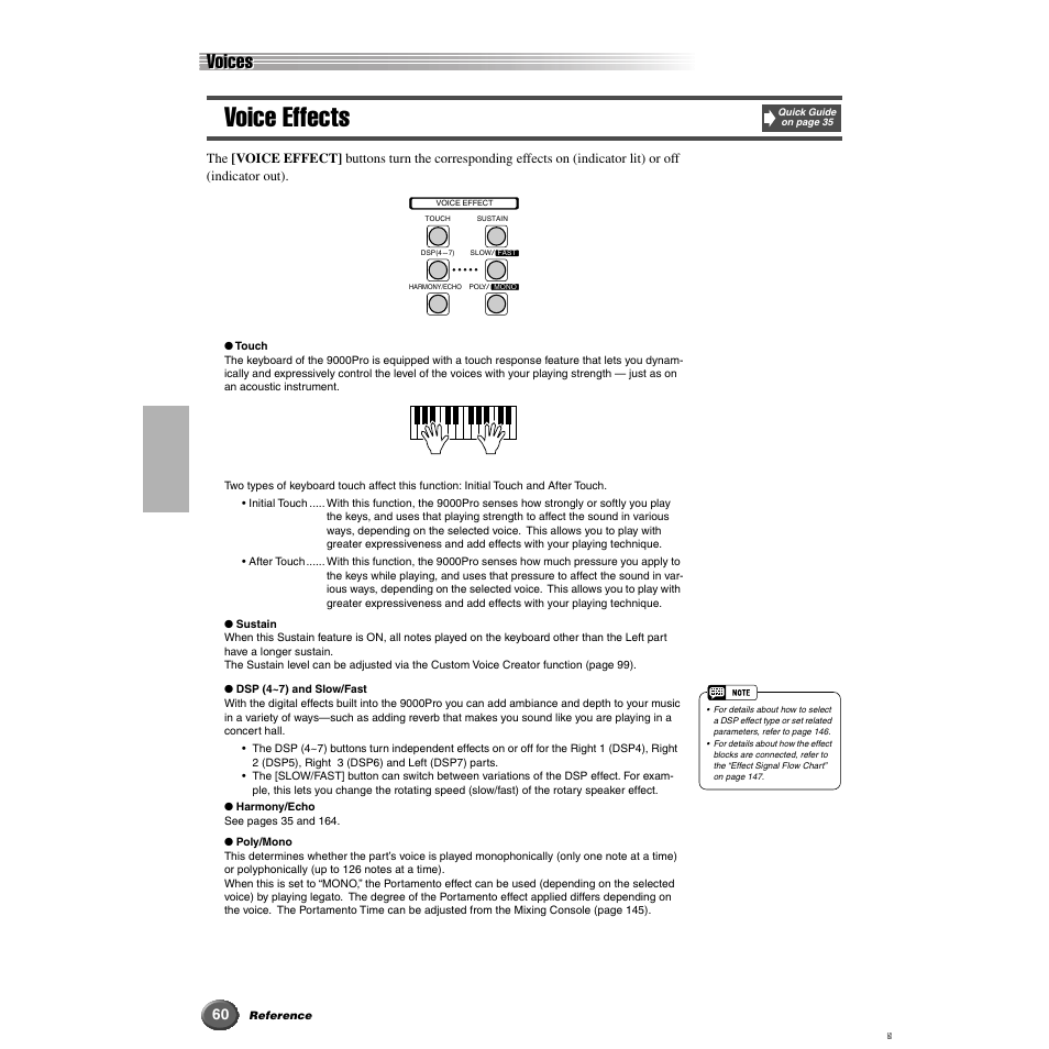 Voice effects, Voices | Yamaha 9000 Pro User Manual | Page 60 / 250