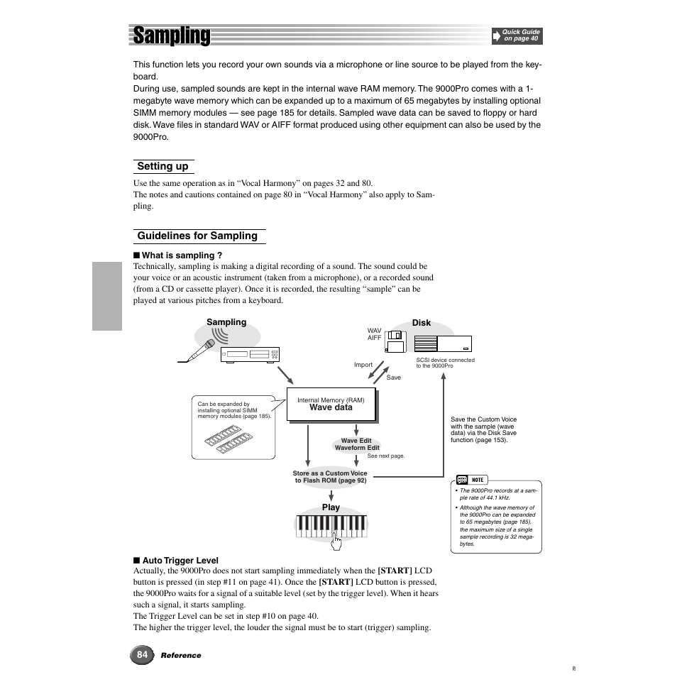 Sampling | Yamaha 9000 Pro User Manual | Page 84 / 250