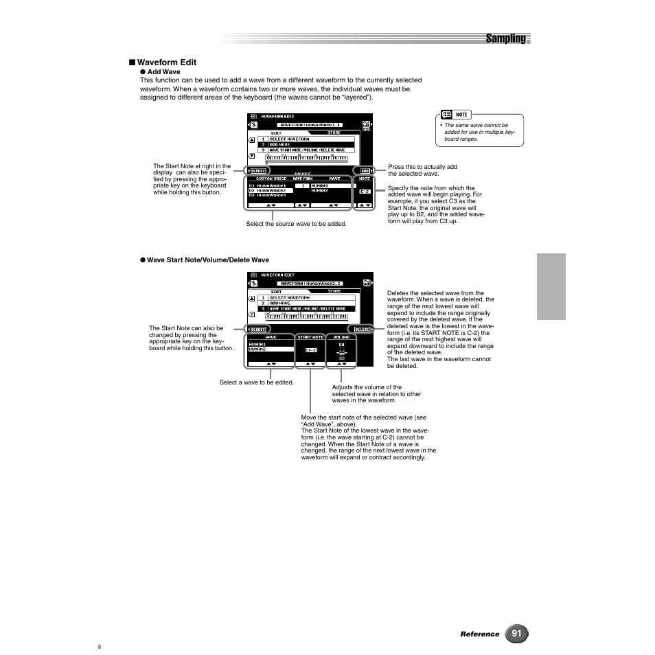 Sampling | Yamaha 9000 Pro User Manual | Page 91 / 250