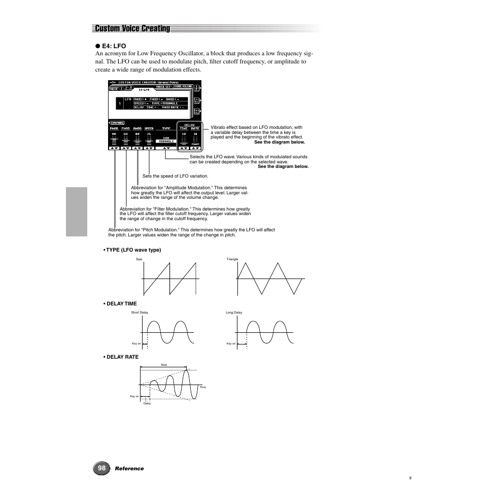 Custom voice creating | Yamaha 9000 Pro User Manual | Page 98 / 250
