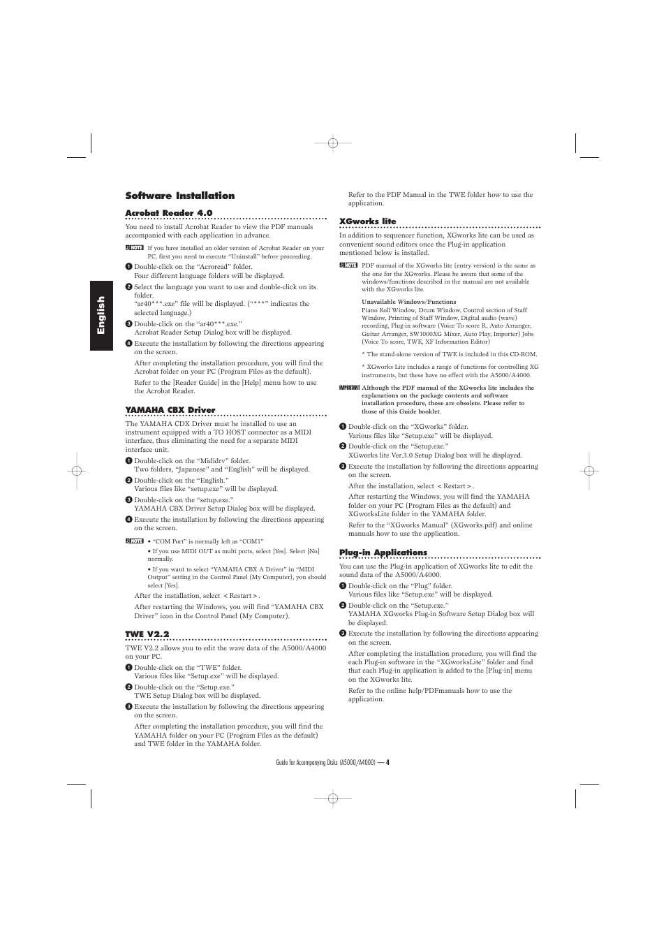 Yamaha Floppy Disks A4000 User Manual | Page 4 / 24