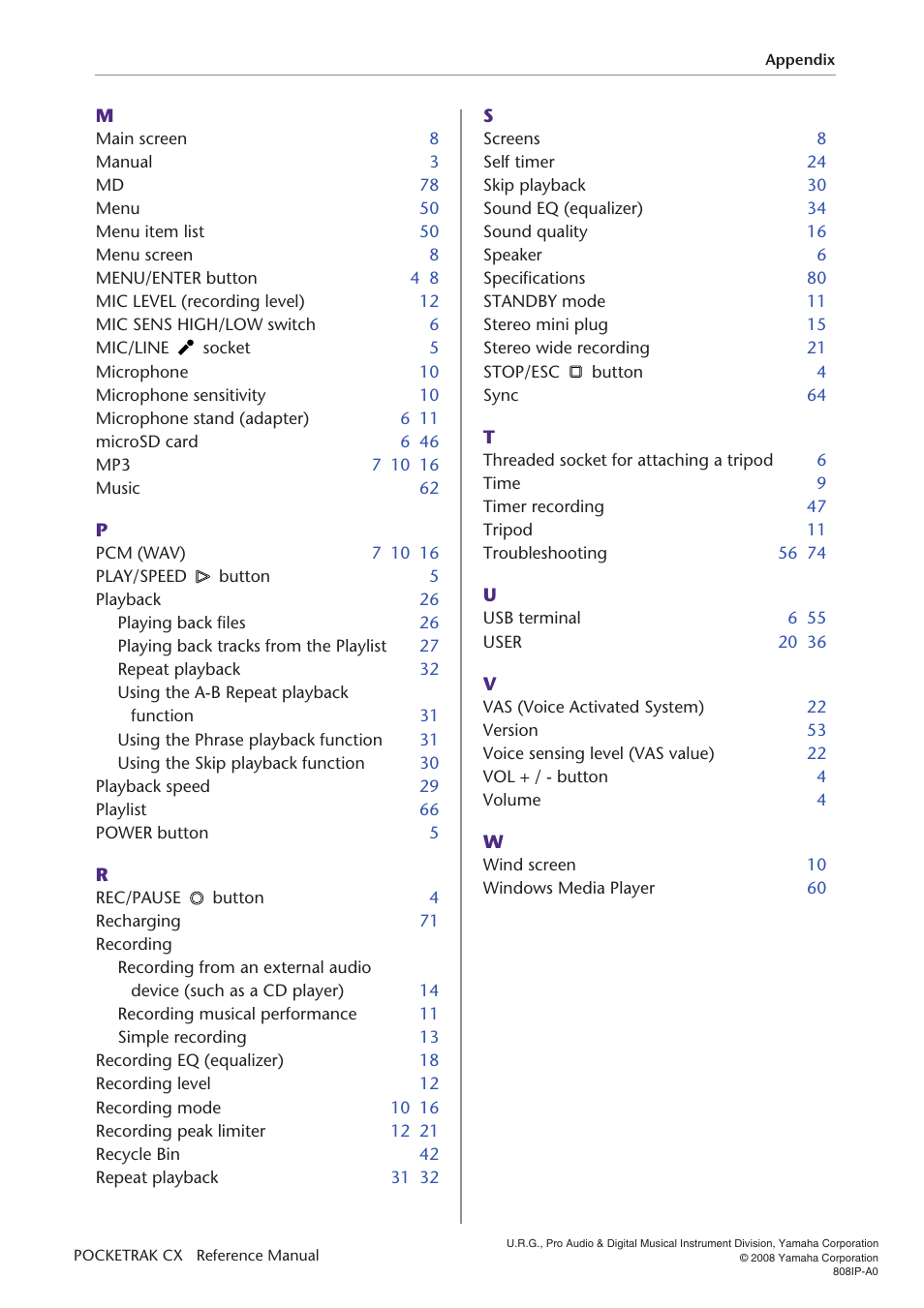 Yamaha Pocket Recorder User Manual | Page 83 / 83