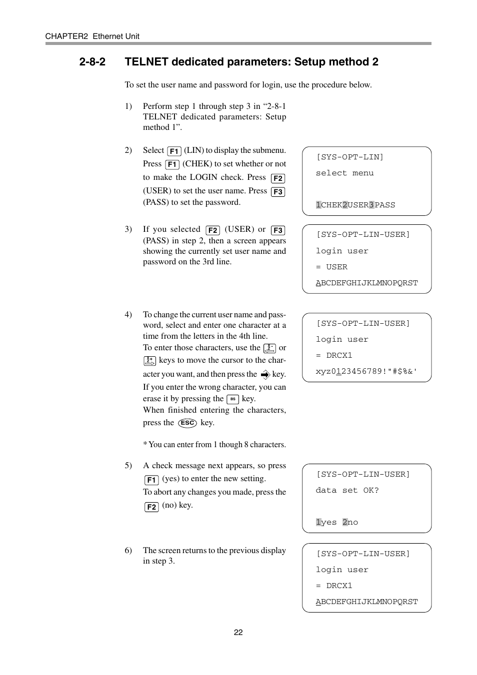 8-2 telnet dedicated parameters: setup method 2 | Yamaha DRCX User Manual | Page 28 / 52