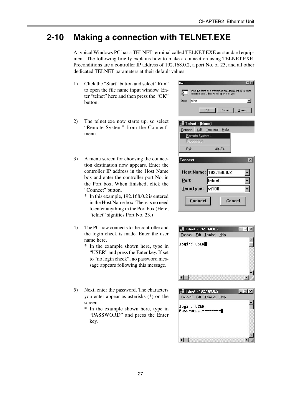 10 making a connection with telnet.exe | Yamaha DRCX User Manual | Page 33 / 52