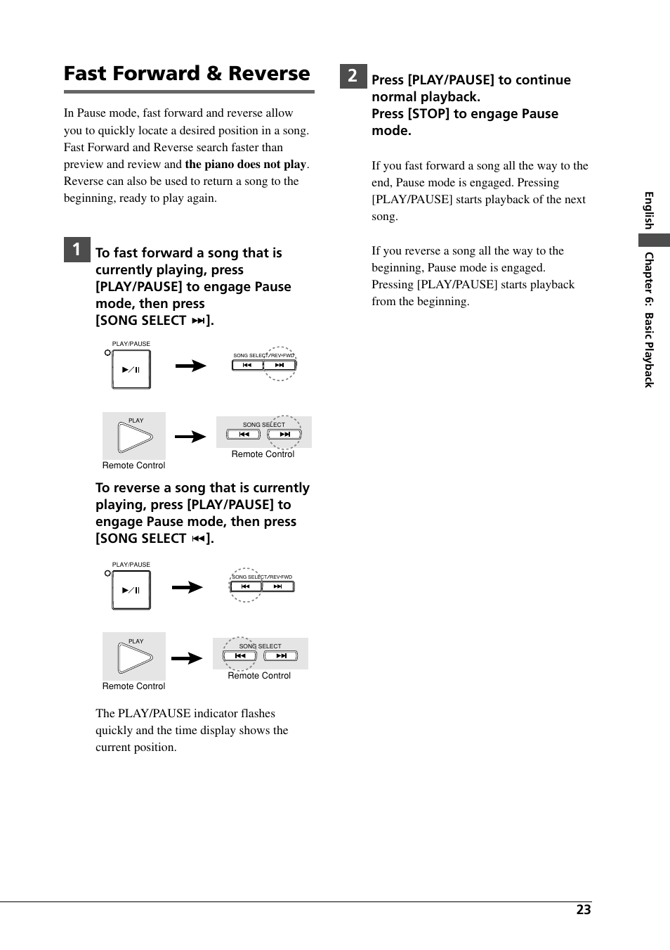 Fast forward & reverse | Yamaha DGC1B User Manual | Page 35 / 74