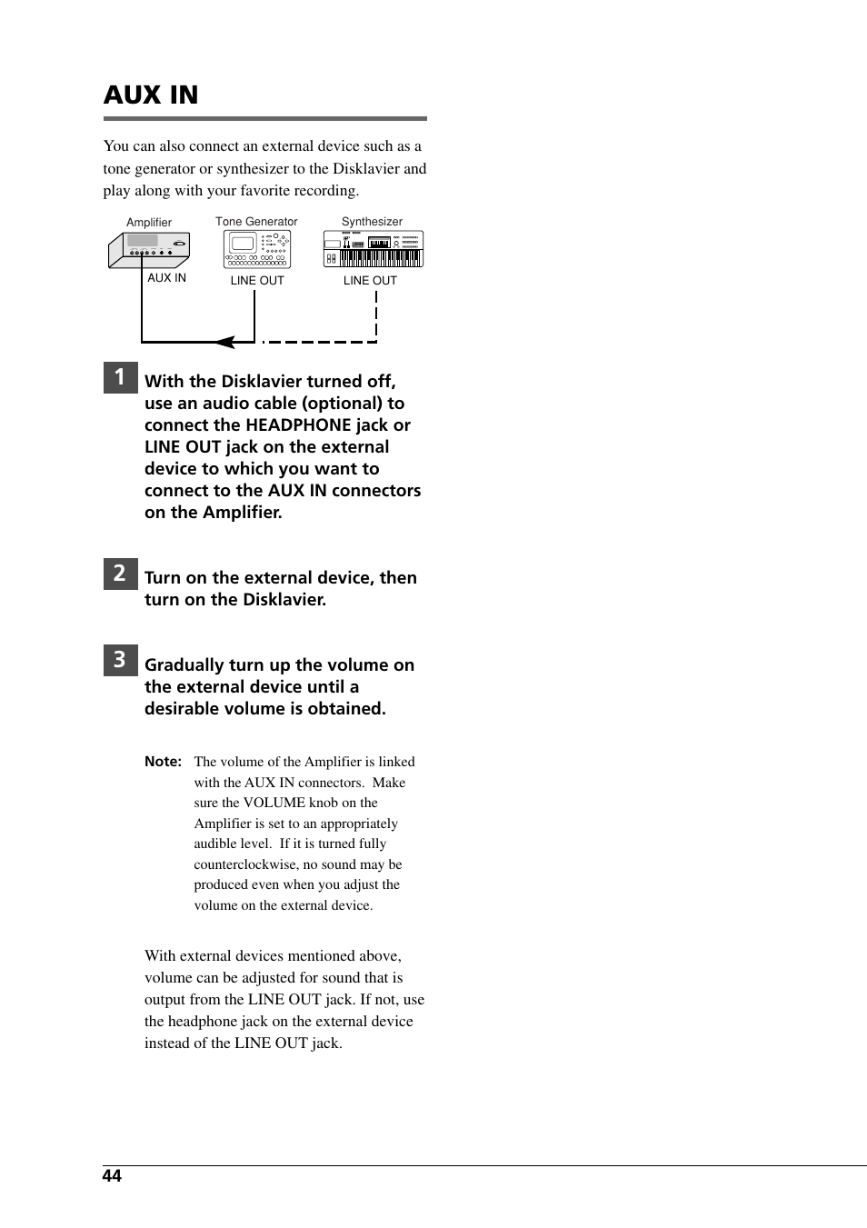 Aux in | Yamaha DGC1B User Manual | Page 56 / 74