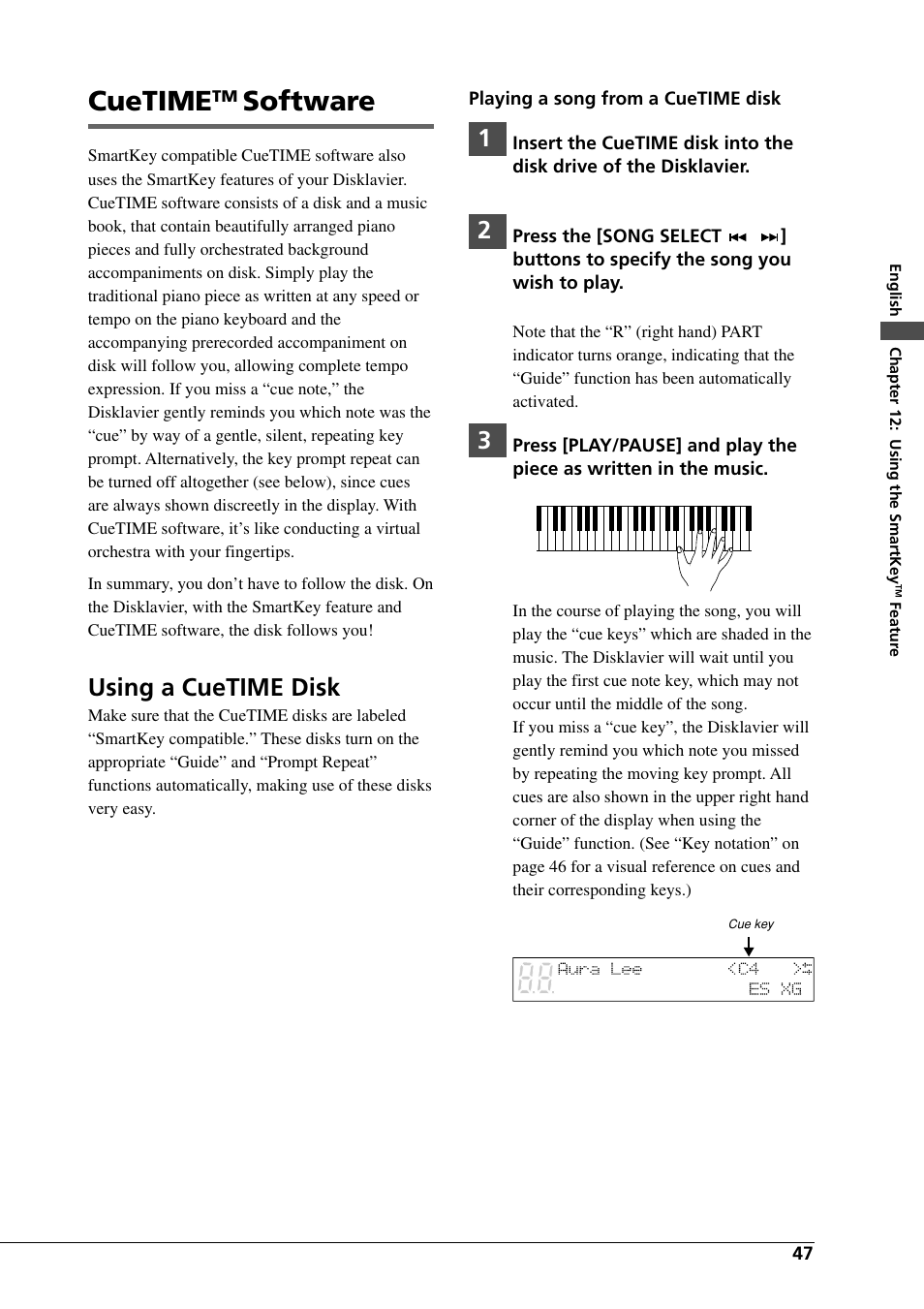 Cuetime(tm) software, Cuetime, Software | Using a cuetime disk | Yamaha DGC1B User Manual | Page 59 / 74
