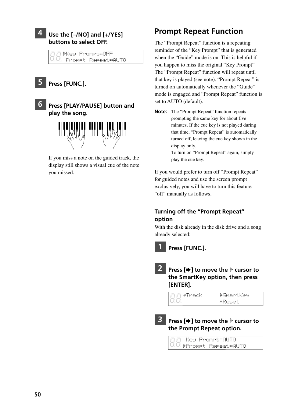 Prompt repeat function | Yamaha DGC1B User Manual | Page 62 / 74