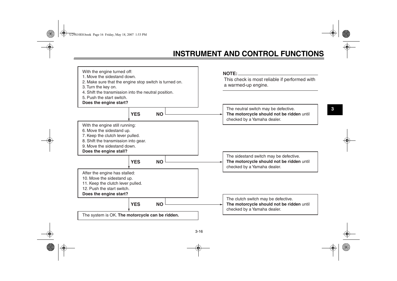 Instrument and control functions | Yamaha STAR XV19CX(C) User Manual | Page 33 / 96