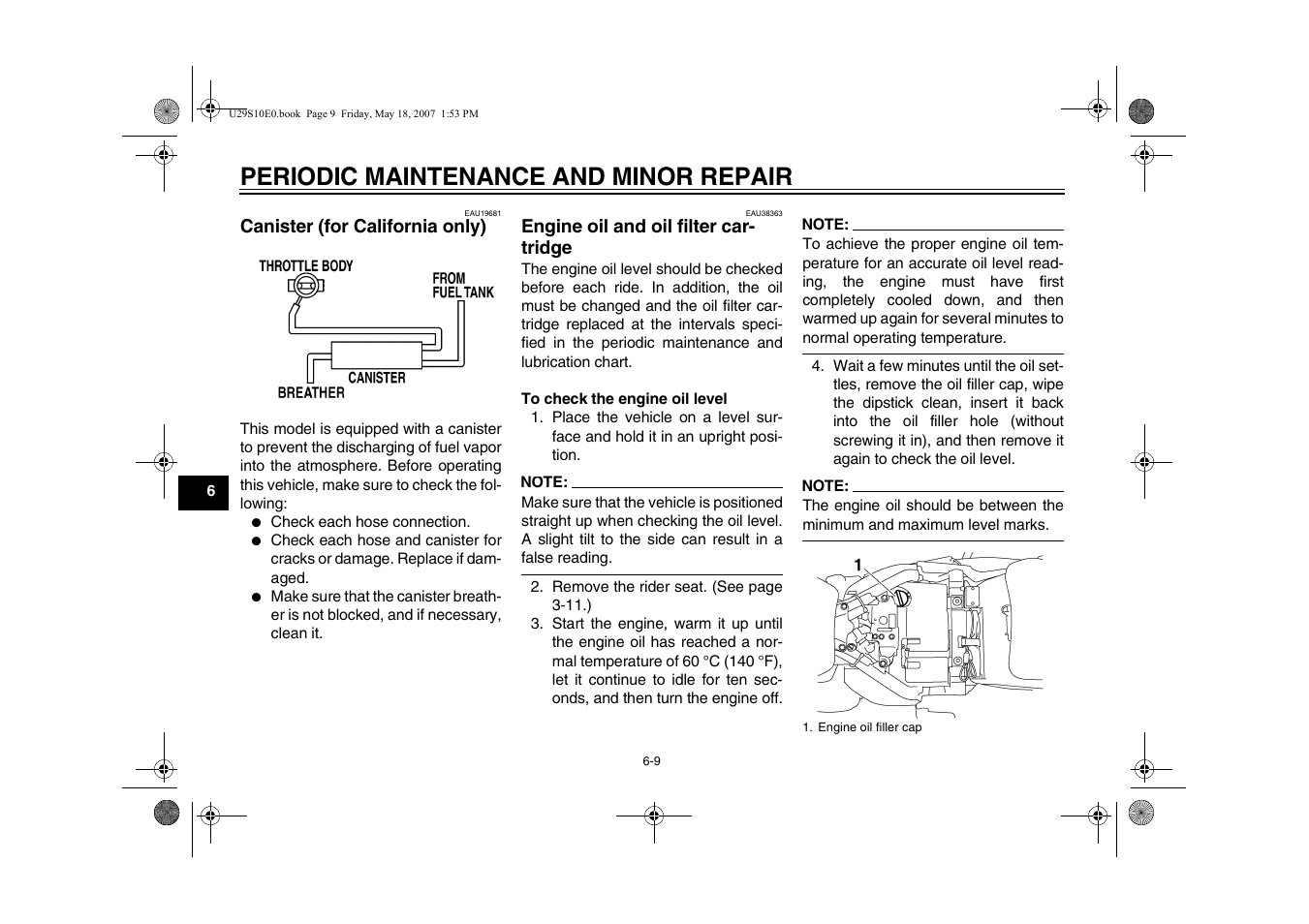 Periodic maintenance and minor repair | Yamaha STAR XV19CX(C) User Manual | Page 50 / 96